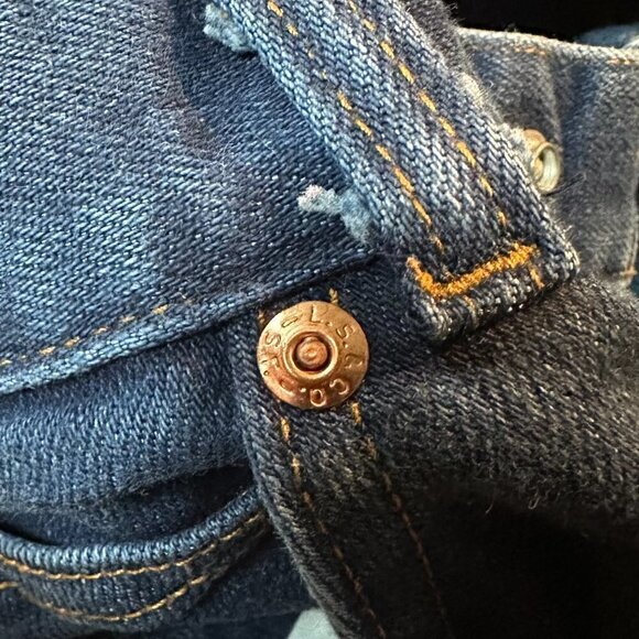 Rare Vintage '70s LEVI'S PROSPECTOR High Rise Straight Jeans - 25"X27"- Raw Hem - Picture 12 of 13